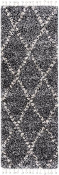 Mazovia Läufer Läufer Hochflor Shaggy für Wohnzimmer - Höhe 35 mm Fransen Creme, 60x200 cm, Pflegeleicht, Boho - look, Langflor, Rechteckig, Weich Bild 2