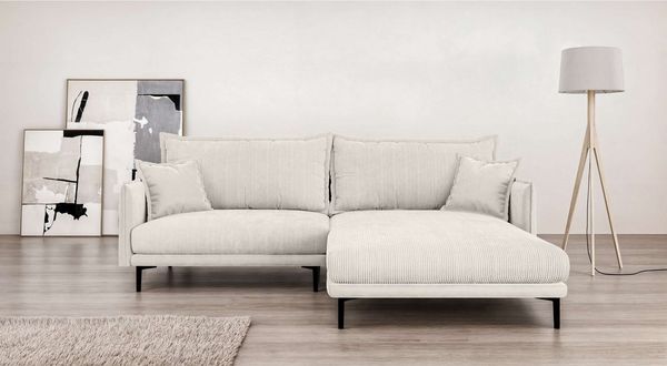 Home affaire Ecksofa ALEXANDRIA mit Recamiere rechts oder links bestellbar, moderne Bezüge, L-Form mit Wellenunterfederung, Maße: B/H/T 246/86/190 cm