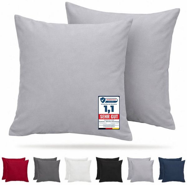 Komfortec Kissenbezug Premium Kopfkissenbezug, gebürstet 100% Mikrofaser 90g/m², (2 Stück), 40x60 cm mit Reißverschluss, Superweiches Kissenhülle Set