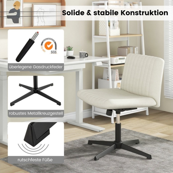KOMFOTTEU Bürostuhl, drehbarer Schreibtischstuhl mit breiter Sitzfläche & 120° Schwingung Bild 2