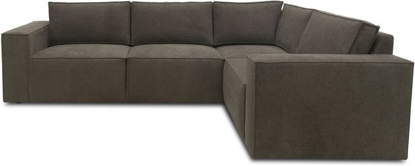 DOMO. collection Ecksofa 100017, Couch in L-Form mit Rückenkissen und Armlehnen, Sofa, Polsterecke, Eckcouch, Polsterganitur 217 x 197 x 84 cm (BxTxH), schlamm Bild 2