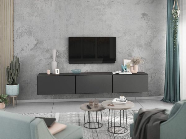moebel-dich-auf Lowboard VARIANTO 4 (3 tlg, 228 cm breit, 3 St, TV-Schrank bestehend aus 3 Schränken mit Klappe), stehend und hängend