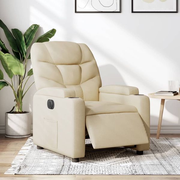 vidaXL Relaxsessel Elektrisch Creme Stoff 3204581