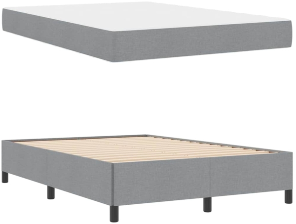 vidaXL Boxspringbett Hellgrau 140 x 190 cm Stoff 3398857 Bild 4