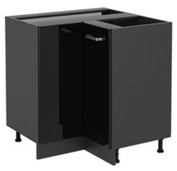 Eckunterschrank R-Line Schwarz Hochglanz 75.6 cm ohne Arbeitsplatte Vicco Bild 6