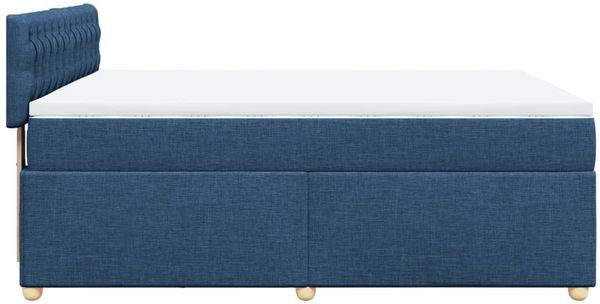 vidaXL Boxspringbett mit Matratze Blau 160x200 cm Stoff 3289044 Bild 7