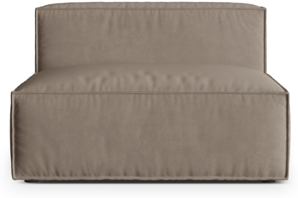 Micadoni Modul Nuria 2-Sitzer Samt Warmes Grau