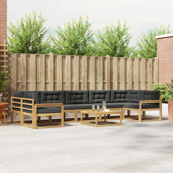 vidaXL Outdoor-Sofagarnitur mit Kissen 6 pcs Weiß und Anthrazit 3386191