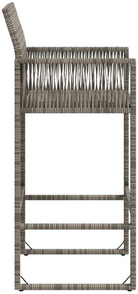 vidaXL Garten-Barhocker 2 Stk. Grau Poly Rattan 368704 Bild 6