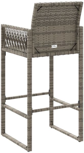 vidaXL Garten-Barhocker 2 Stk. Grau Poly Rattan 368704 Bild 7