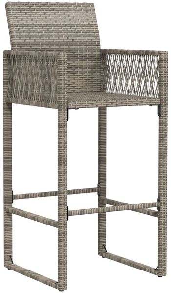 vidaXL Garten-Barhocker 2 Stk. Grau Poly Rattan 368704 Bild 4