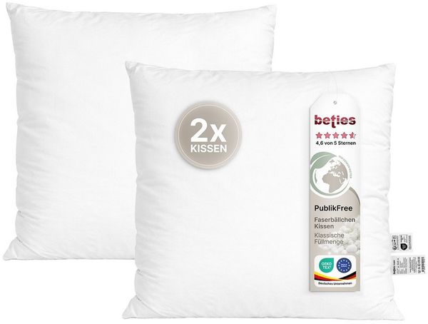 beties Sofakissen PublikFree, (2 St, 2 Stück), Kopfkissen 2er-Set ca. 40x40 cm Kissen weich Bild 5