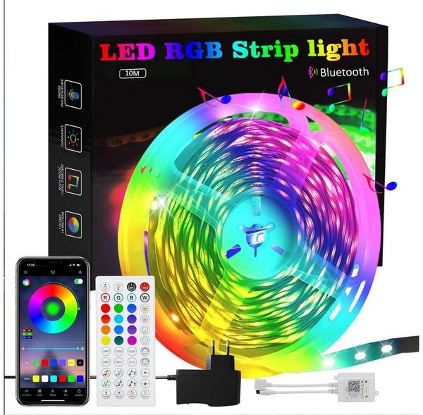 Nettlife LED Stripe Selbstklebend RGB Streifen 10/20/30m APP Steuerung Lichtband, für Schlafzimmer Flur Wohnzimmer TV Hintergrund Kleiderschrank