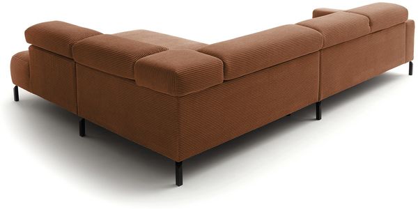 KAWOLA Sofa DELIA Ecksofa Cord rost Recamiere rechts 74 x 219 x 276 cm Bild 5