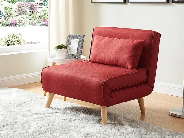 Vente-unique - Futonsessel - Stoff - Rot - POSIO