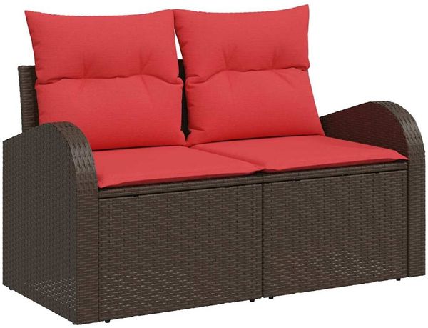 vidaXL Garten-Sofa-Set mit Speicher 7 pcs Braun Poly Rattan 3357417 Bild 4