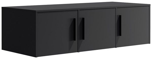 Lomadox Aufsatzschrank MOLLERUSA-132 für Kleiderschrank 150 cm breit, 3-türig, schwarz matt
