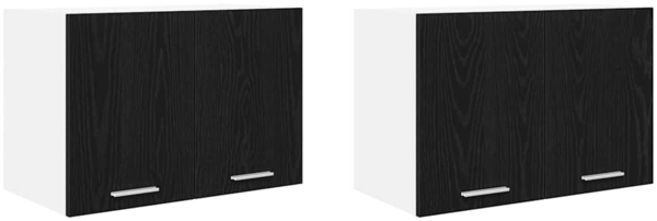 vidaXL Hängeschrank 2 pcs Schwarze Eiche und Weiß 60 x 31 x 40 cm 884165