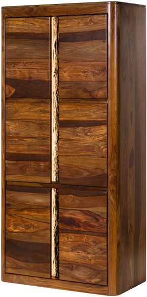 Garderobenschrank Sheesham 88x45x180 walnuss gewachst TORONTO LUX #280