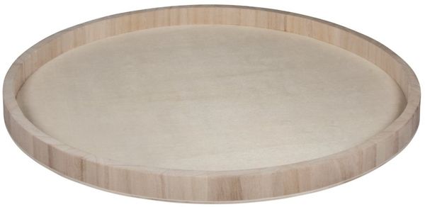 Rayher 62732000 Holz-Schale zum Dekorieren, 40 cm ø, Randhöhe ca. 2,6 cm, Bodenstärke ca. 2 – 3 mm, Holztablett rund, Natur
