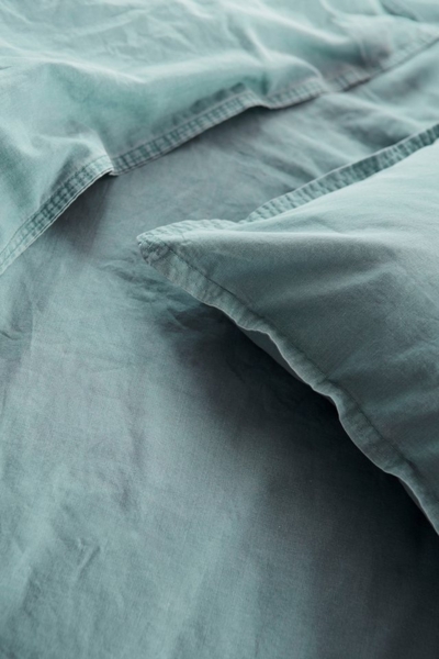 Hahn Renforce Bettwäsche 155x220 stonewashed grau-grün 123061-588 Bild 3