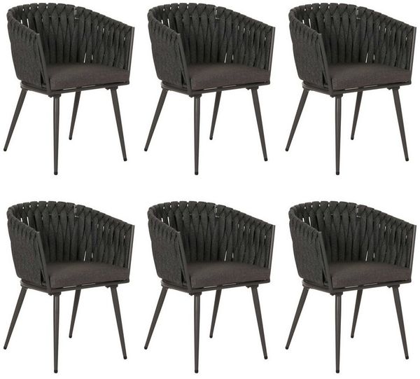 MCW Esszimmerstuhl MCW-N38-ID-6 (6er-Set), Mit besonders dickem elastischem Seilgeflecht