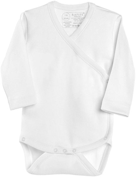 Rapife Wickelbody Langarm Weiß Gr. 50 Weiß
