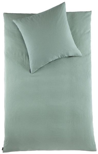 soma Bettwäsche Set Musselin 135x200 Baumwolle Graublau silber grau, Baumwolle, 2 teilig, Geschenkidee atmungsaktiv weich sale Reißverschluss Partner Sommer