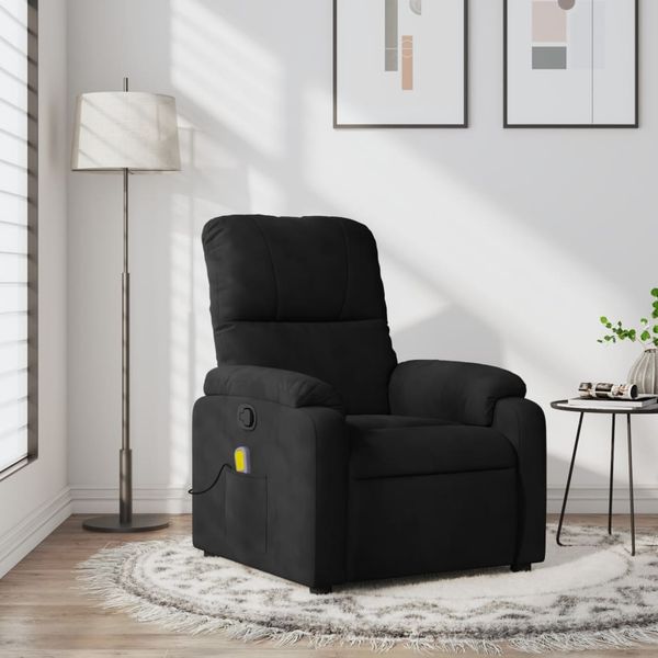 vidaXL Massagesessel Schwarz Mikrofasergewebe 373459