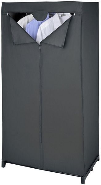 Tragbarer Klappschrank Deep Black WENKO, praktisches Möbelstück mit Reißverschluss schützt vor Staub - WENKO