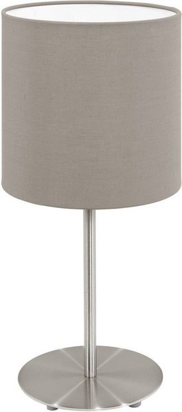 Eglo 95726 Tischleuchte Pasteri Textil taupe (graubraun) E14 1X40W H:27,5cm Ø14cm mit Kabelschalter