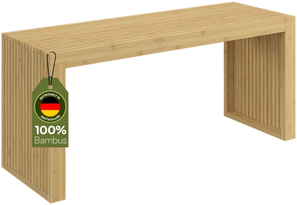 Bellamio 'Sava' Sitzbank, Bambus, natur, Holzbank ohne Lehne, 45x33x100 cm, bis 250 kg belastbar