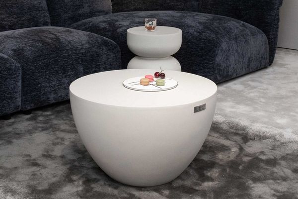 ELEMENTI Couchtisch CHRONOS aus Beton, modern, Wohnzimmer Tisch (1-St, Couchtisch aus Beton), Cremeweiß,Beton