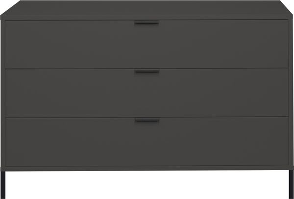 Schubkastenkommode >Bonnie< in anthrazit matt lack - 119x80x45cm (BxHxT)