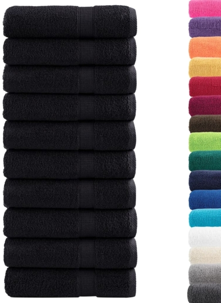 vidaXL Premium-Handtücher SOLUND 10 Stk. Schwarz 50x100 cm 600 g/m² 137427