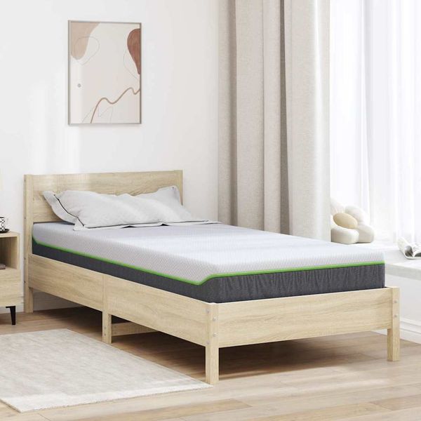 vidaXL Matratze Weiß und Grau 90 x 190 cm Jacquard-Stoff 4106370