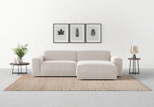 TRENDMANUFAKTUR Ecksofa Braga, mit hochwertigem Kaltschaum, L-Form, in Cord erhältlich, 2 Teile, modernes Sofa, Couch mit hohem Sitzkomfort, 255/72/160 cm (B/H/T) Bild 5