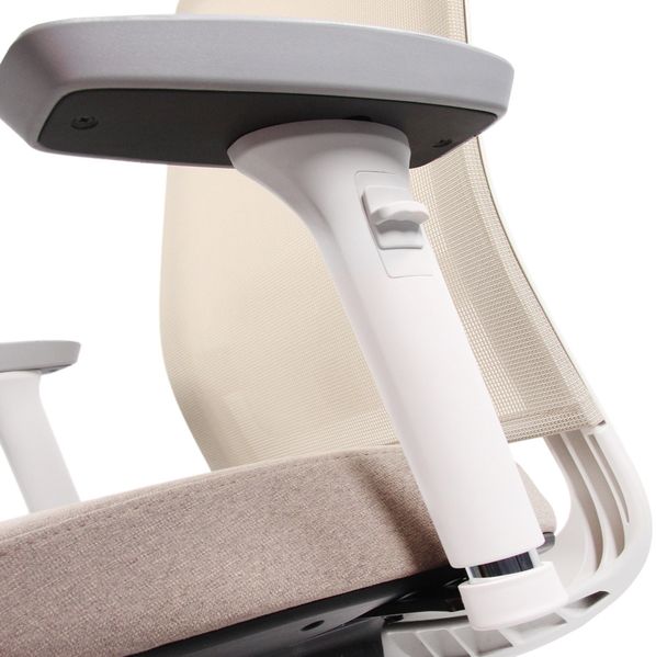 hjh OFFICE Profi Bürostuhl PURE WHITE Stoff/Netzstoff Beige Bild 7