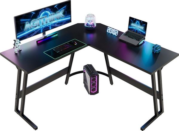 GUNJI Eckschreibtisch L-förm Computertisch Schreibtisch Gamer Tish 130*130*74cm (Schreibtisch,130CM Computertisch L Form, PC Tisch,mit Monitorständer) Bild 5