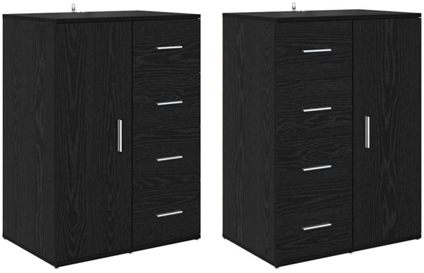 vidaXL Sideboards Corona 2 pcs Schwarz Eichen-Optik 59 x 39 x 80 cm 3402808