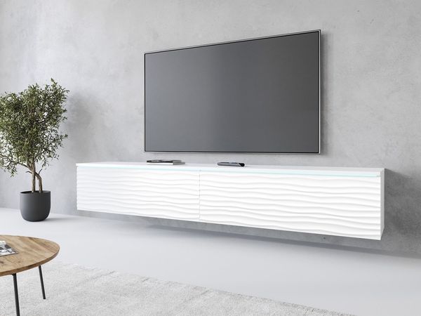 Home affaire Lowboard Vera, wahlweise mit oder ohne Beleuchtung, gefräste MDF Front mit 3D Effekt, stehend und hängend montierbar