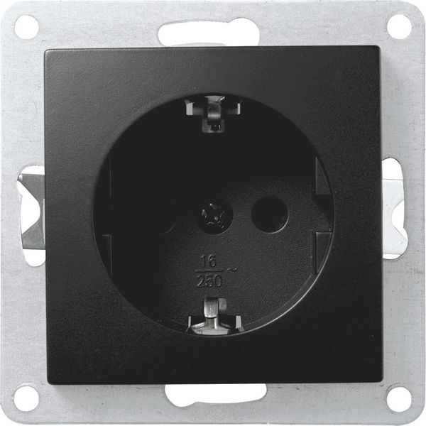Schutzkontakt-Steckdose McPower ''Flair'', 250V~/16A, Steckanschluss, matt schwarz