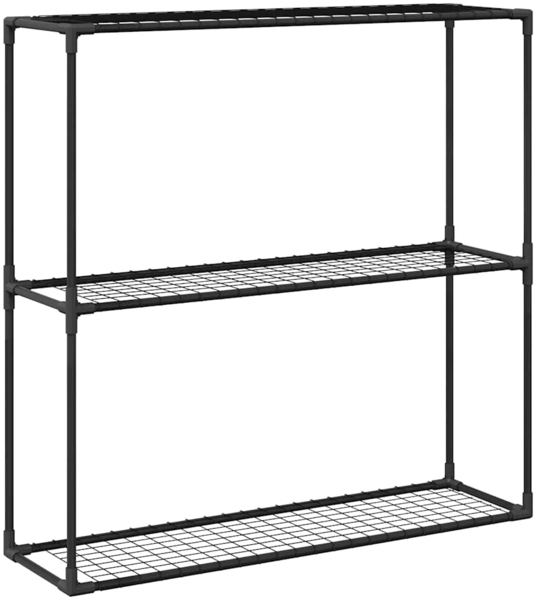 vidaXL 3-stöckiger Pflanzenständer Schwarz 100 x 32 x 102 cm Stahl 42021341
