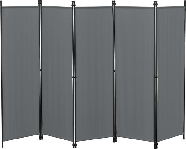 Raumteiler Huesca 5-teilig 250x171 cm Dunkelgrau en. casa