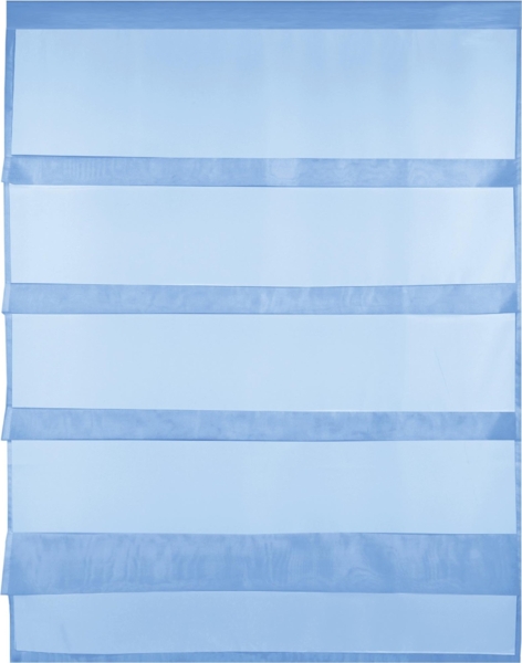 Transparente Bistrogardine Raffoptik mit Stangendurchzug in Voile, schlicht und modern in vielen verschiedenen Farben erhältlich (80x110 cm / blau - mittelblau)