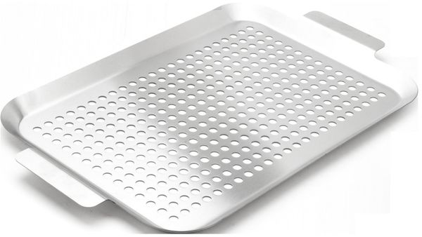 Primaster Grillschale mit Löcher Edelstahl 43 x 26 cm