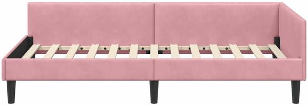 vidaXL Eckbettgestell mit Kopfteil Rosa 80 cm x 200 cm Samt 42016137 Bild 5