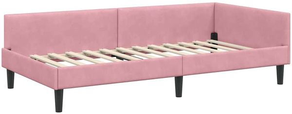 vidaXL Eckbettgestell mit Kopfteil Rosa 80 cm x 200 cm Samt 42016137 Bild 4