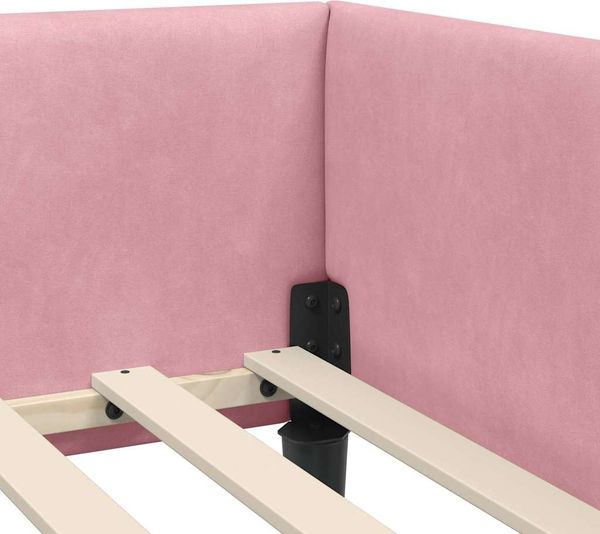 vidaXL Eckbettgestell mit Kopfteil Rosa 80 cm x 200 cm Samt 42016137 Bild 8