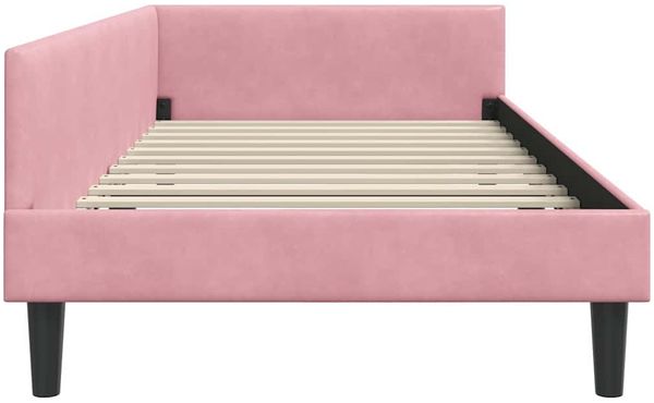 vidaXL Eckbettgestell mit Kopfteil Rosa 80 cm x 200 cm Samt 42016137 Bild 6
